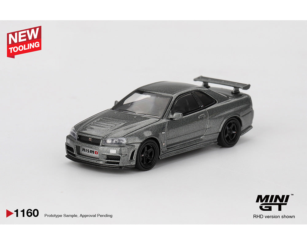 Mini GT 1:64 Nissan Skyline GT-R Dark Metal Gray (NISMO BNR34 CRS Version) #1160