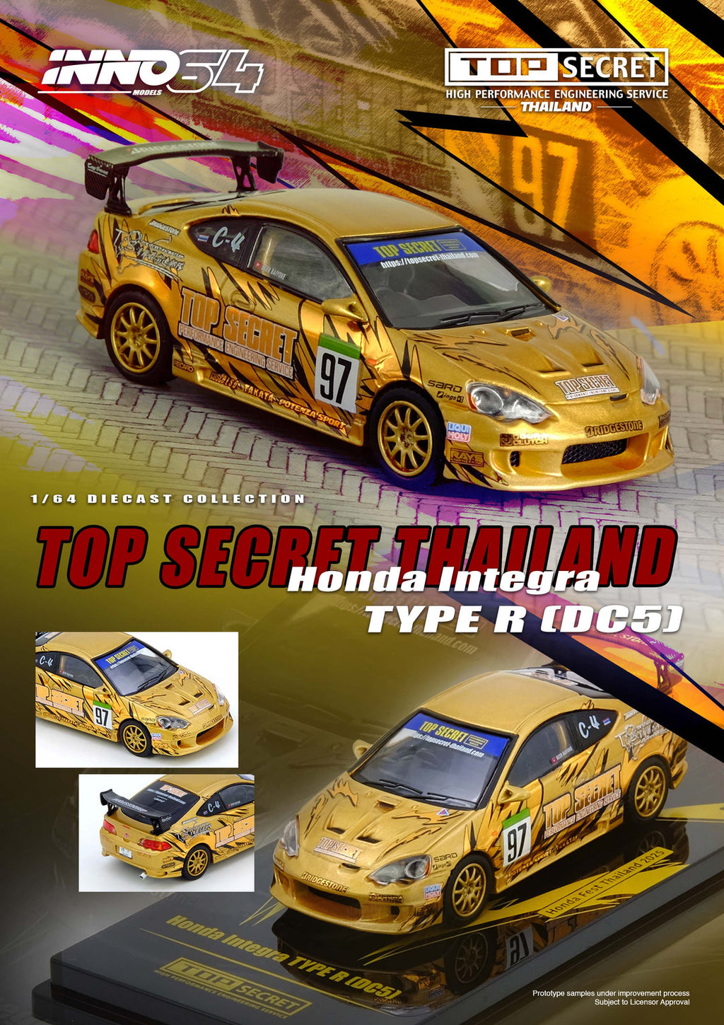 INNO64 1/64 HONDA INTEGRA Type R (DC5) TOP SECRET Thailand Honda Fest Thailand 2025 IN64-DC5TST-HFTH25