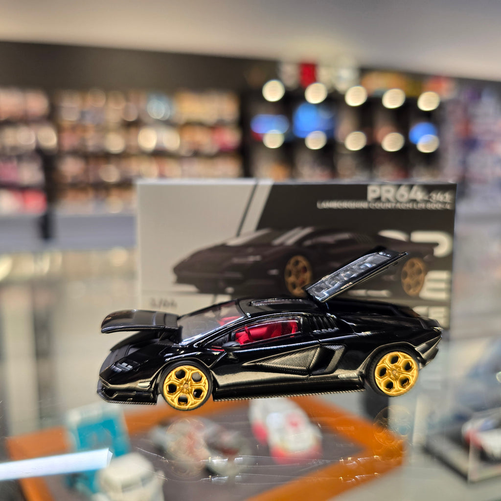 POP RACE 1/64 LAMBORGHINI COUNTACH LPI 800-4 DEEP BLACK PR640341