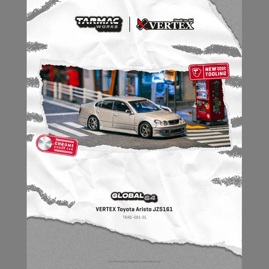 TARMAC WORKS GLOBAL64 1/64 VERTEX Toyota Aristo JZS161 Silver T64G-081-SL