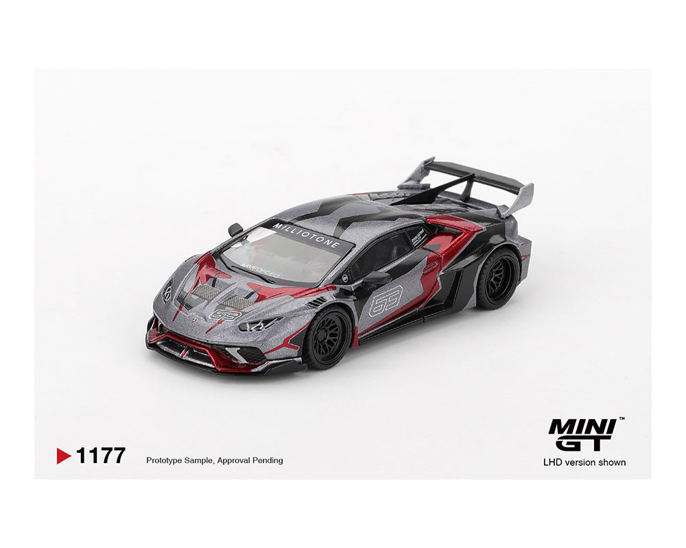 Mini GT 1:64 LB★WORKS Lamborghini Huracán GT RONIN – Grey #1177
