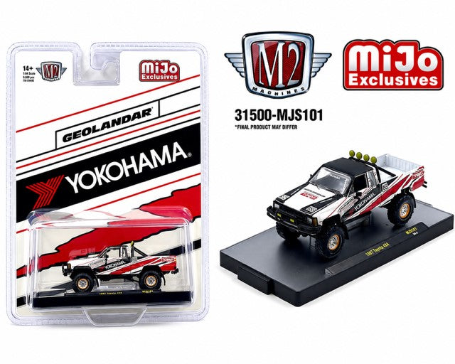 M2 Machines 1:64 1985 Toyota 4×4 Off-Road Pickup Yokohama Geolandar – White