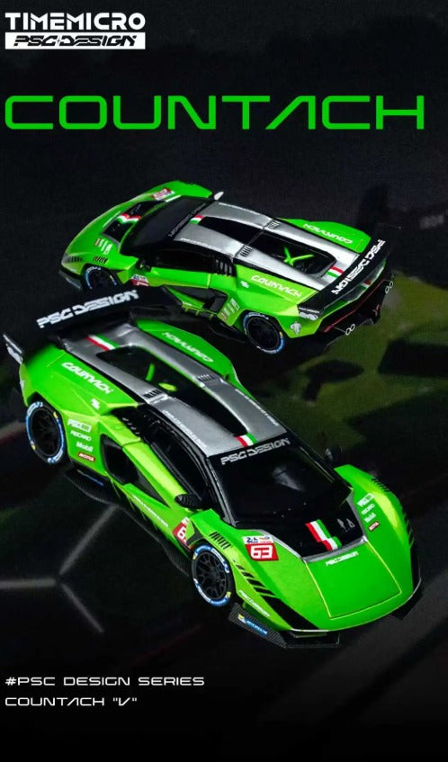 TimeMicro × PSC DESIGN 1:64 Countach“V” Exhibition Model Green