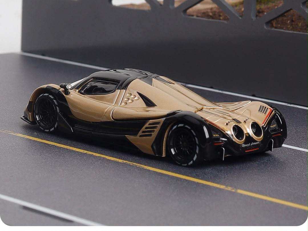 LMF 1:64 Devel Sixteen Diecast Model Gold without Rear Wing