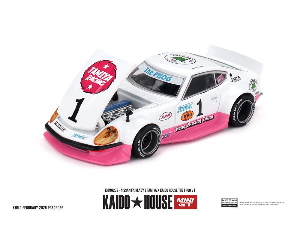 Kaido House 1:64 Nissan Fairlady Z Tamiya x Kaido House The Frog V1 – White/Pink #263
