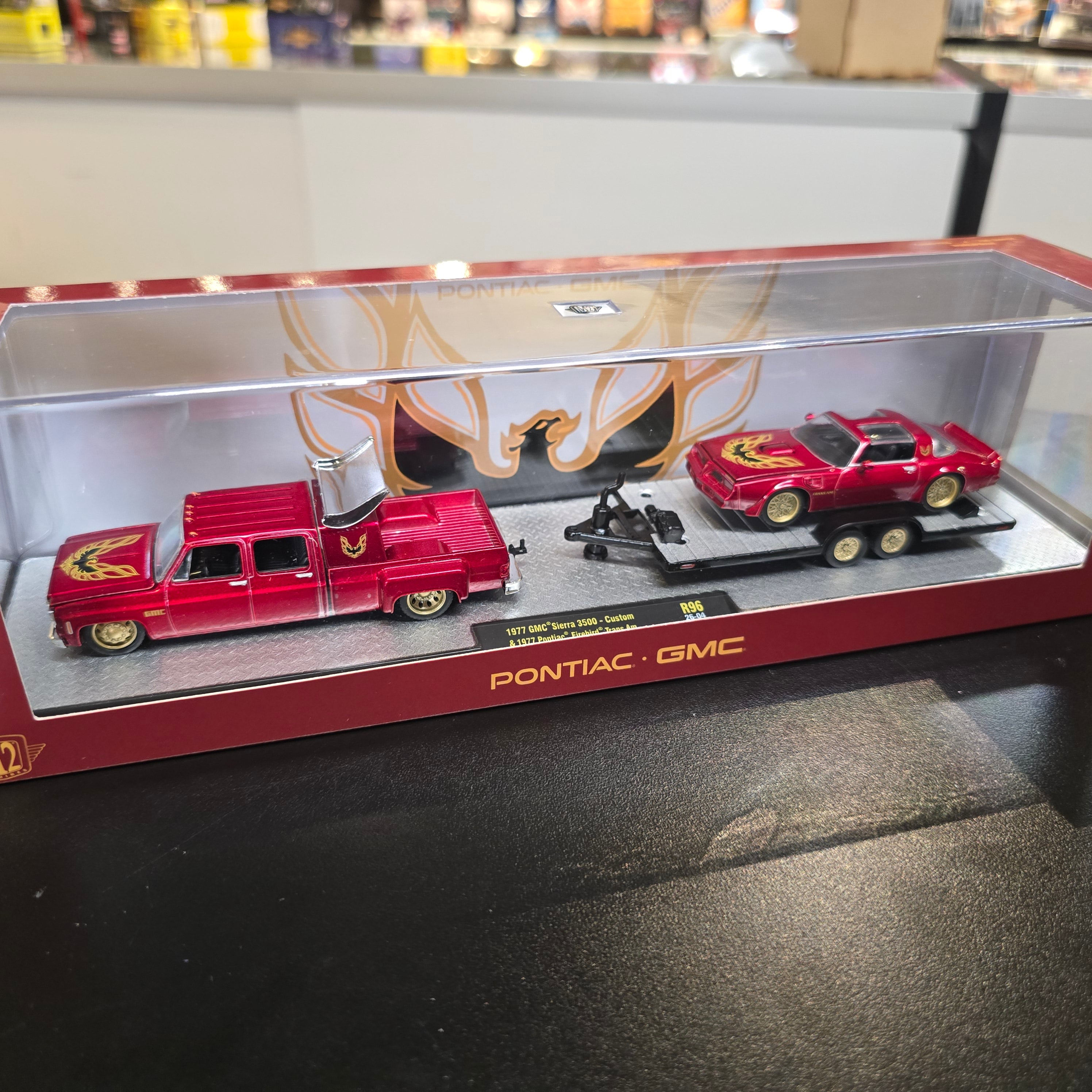 M2 Machines 1:64 Auto-Haulers 1977 GMC Sierra 3500 – Custom & 1977 Pontiac Firebird Trans Am