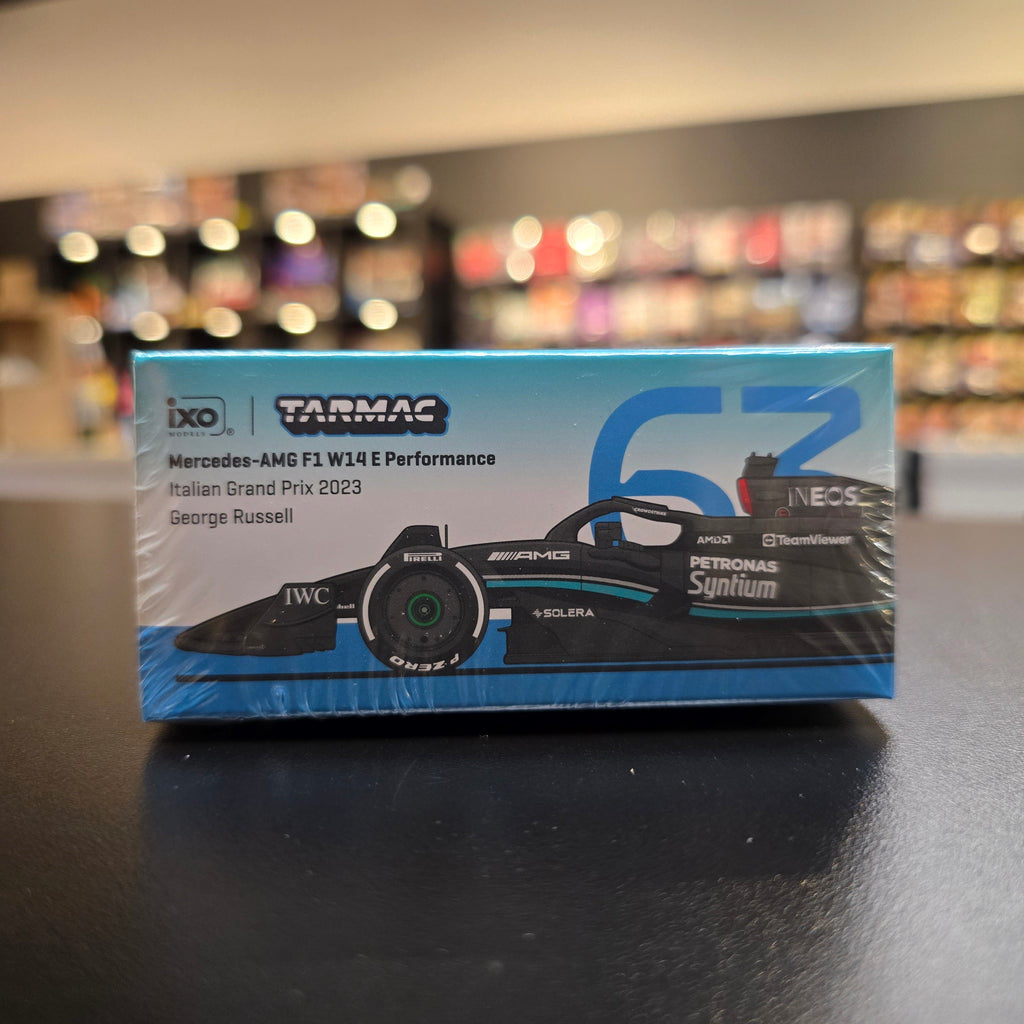 TARMAC WORKS GLOBAL64 1/64 Mercedes-AMG F1 W14 E Performance Italian Grand Prix 2023 George Russell T64G-F064-GR2