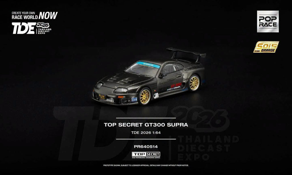 POP RACE 1/64 TOP SECRET GT300 SUPRA TDE 2026 Carbon PR640514