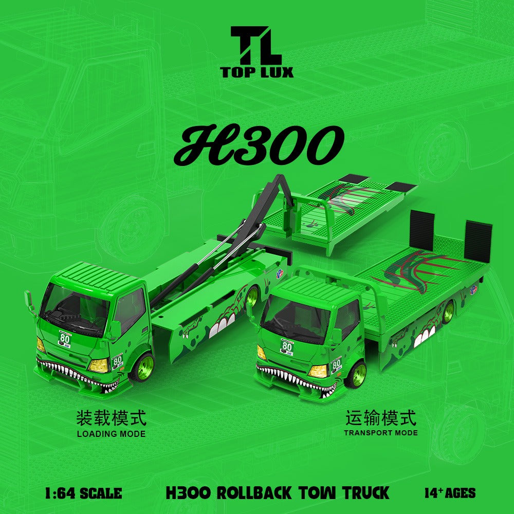 Top Lux 1/64 H300 Flatbed Transport Green Tyrannosaurus Rexy