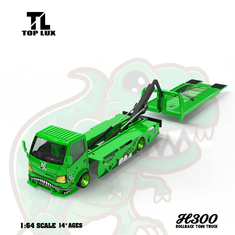 Top Lux 1/64 H300 Flatbed Transport Green Tyrannosaurus Rexy