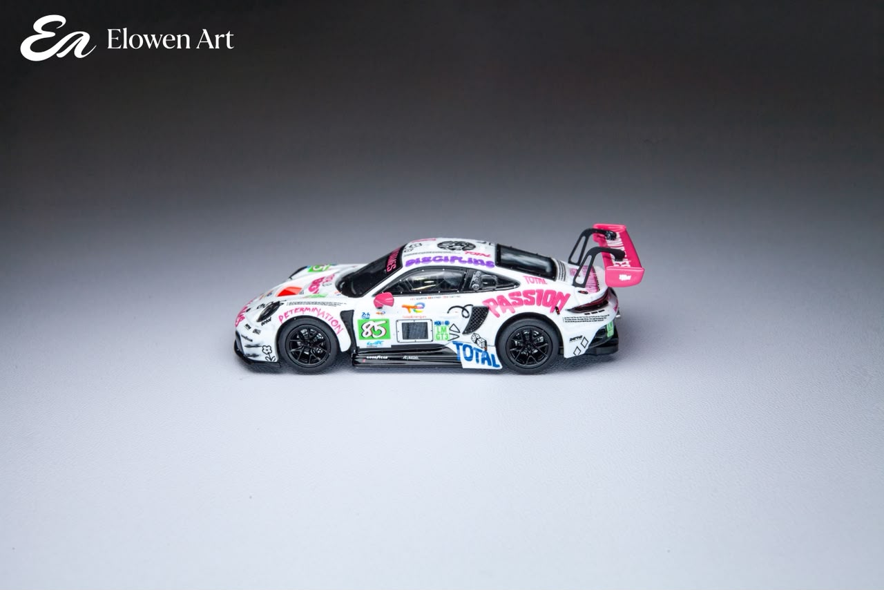 Elowen Art 1:64 Porsche 911 GT3 Diecast Model Iron Dames #85