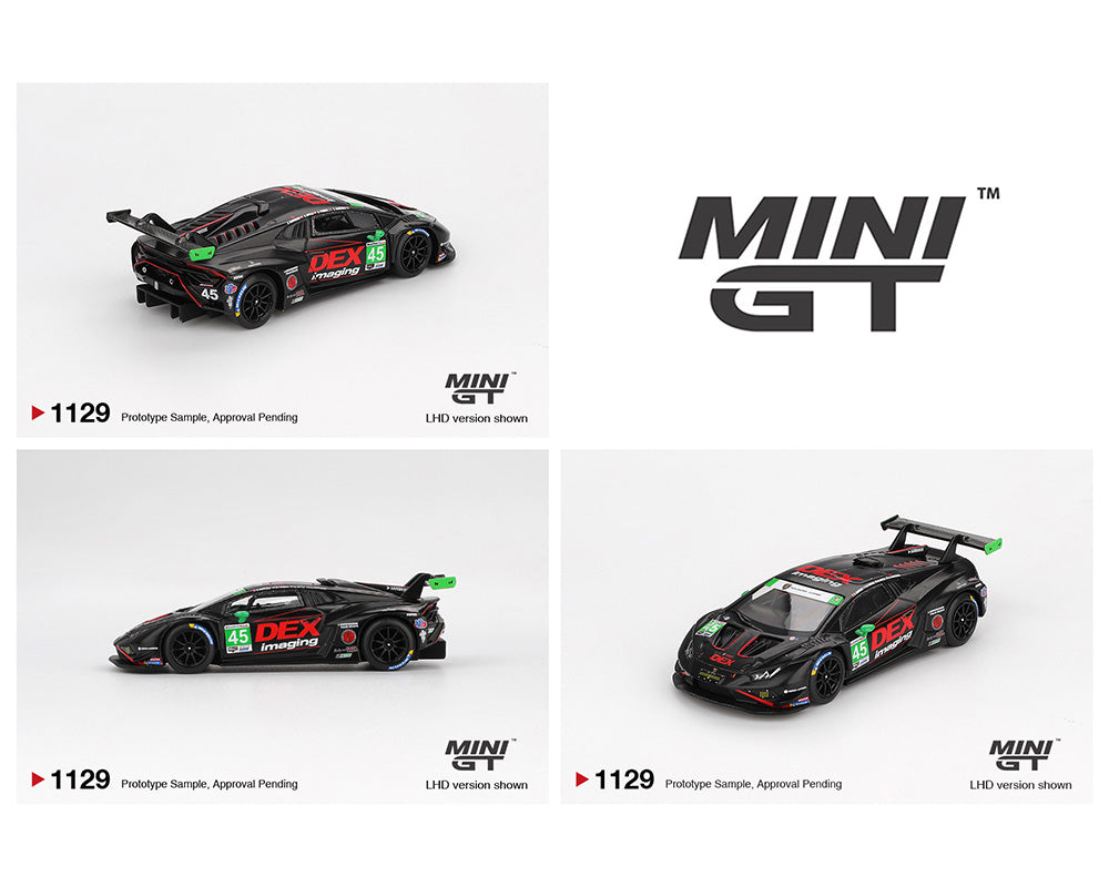 Mini GT 1:64 Lamborghini Huracán GT3 EVO2 #45 No.45 DEX Imaging 2024 IMSA Daytona 24 Hrs #1129