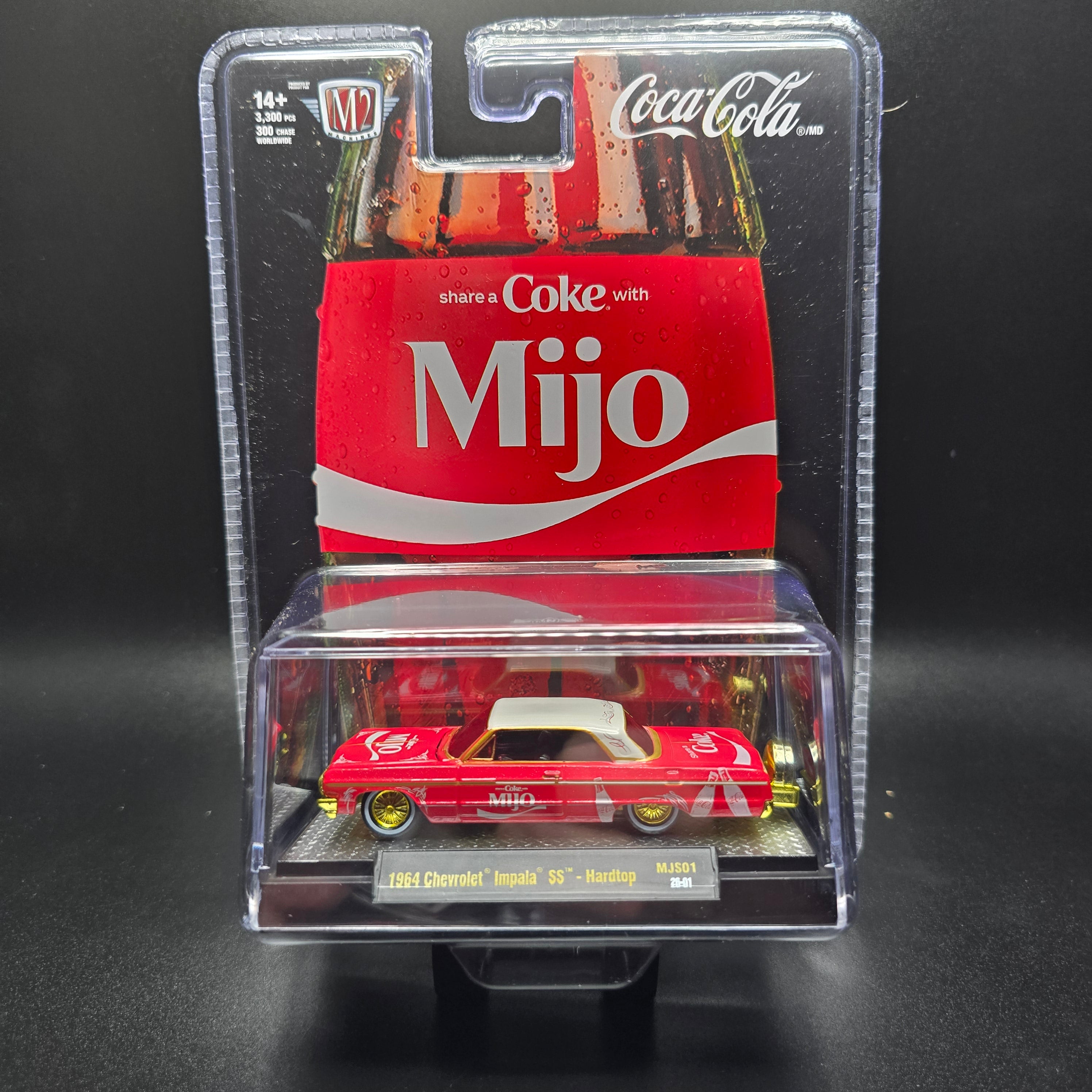 *CHASE* M2 Machines 1:64 Coca Cola ” Share A Coke with Mijo” 1964 Chevrolet Impala SS Lowriders – Special Edition – MiJo Exclusives