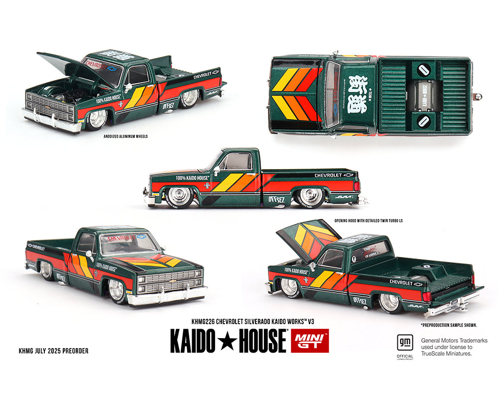 Kaido House 1:64 Chevrolet Silverado KAIDO WORKS V3 -Dark Green