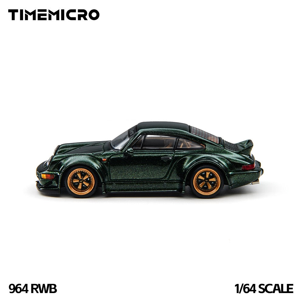 TimeMicro 1:64 RWB 964 Green Diecast Model Low Wing