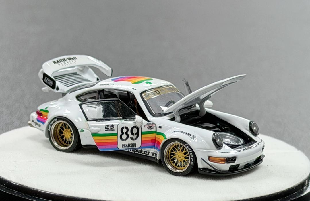 PGM 1:64 Porsche RWB 964 #89 White Apple Luxury Version (Limited