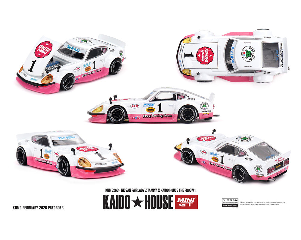Kaido House 1:64 Nissan Fairlady Z Tamiya x Kaido House The Frog V1 – White/Pink #263