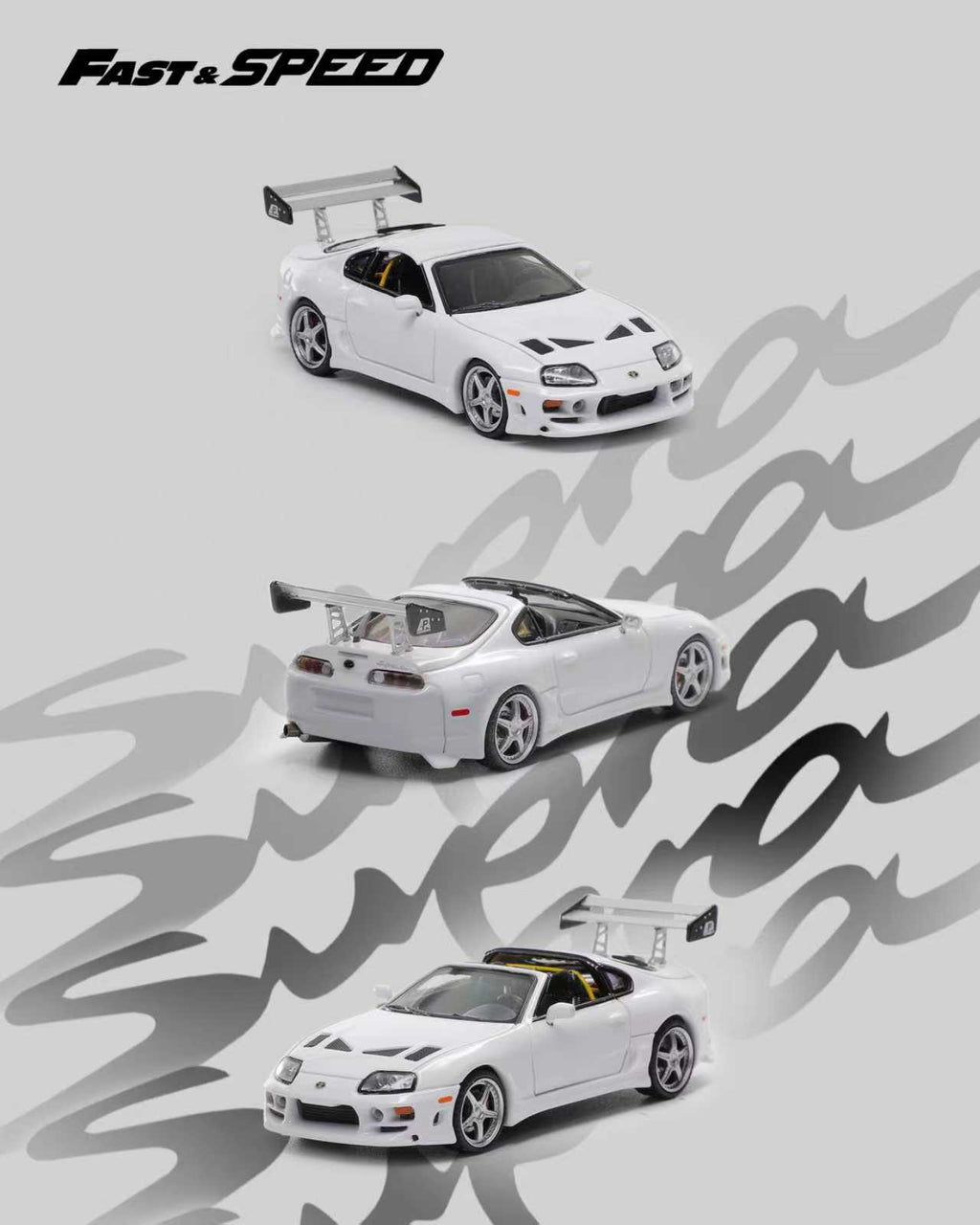 Fast Speed 1/64 Supra MK4 Targa Roadster Diecast Model White