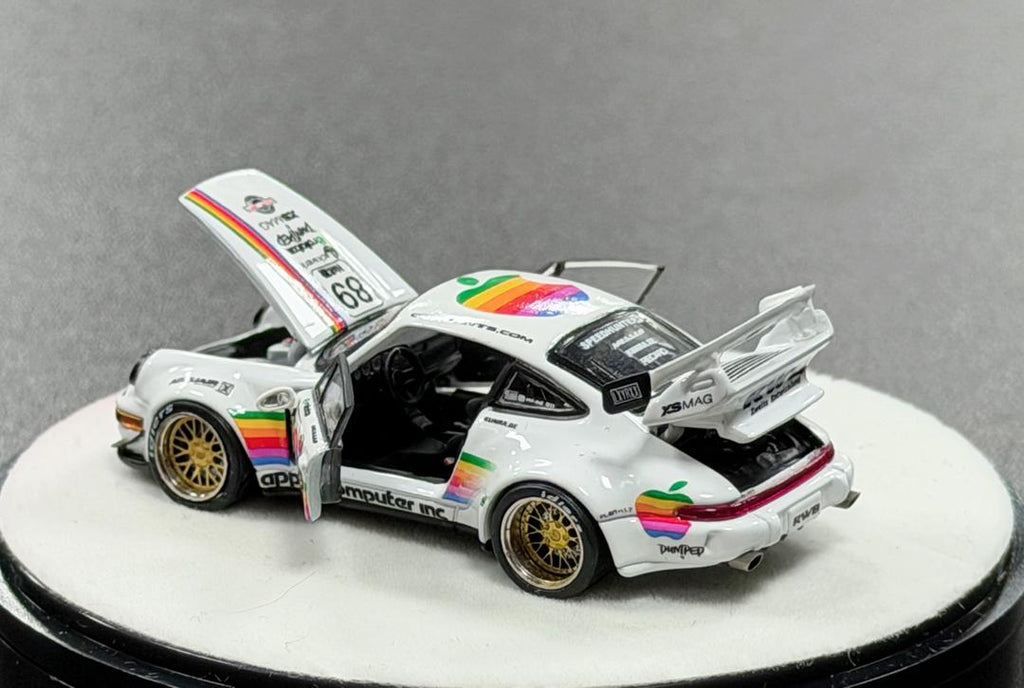 PGM 1:64 Porsche RWB 964 #89 White Apple Luxury Version (Limited Restock)
