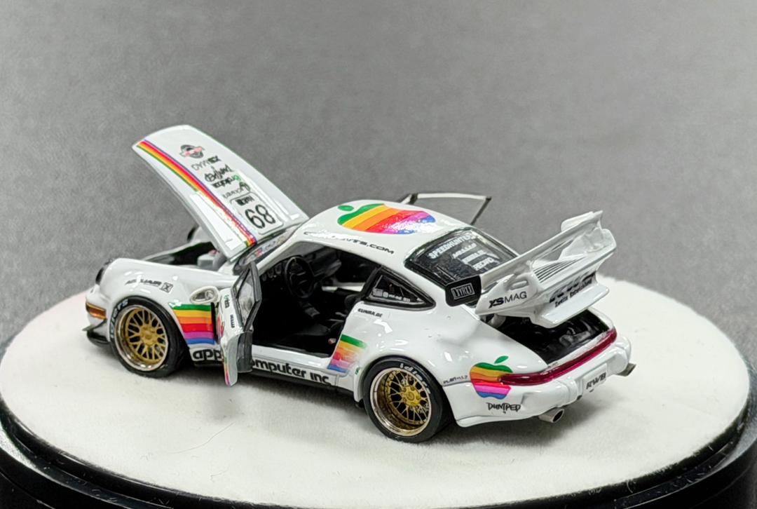 PGM 1:64 Porsche RWB 964 #89 White Apple Luxury Version (Limited Restock)