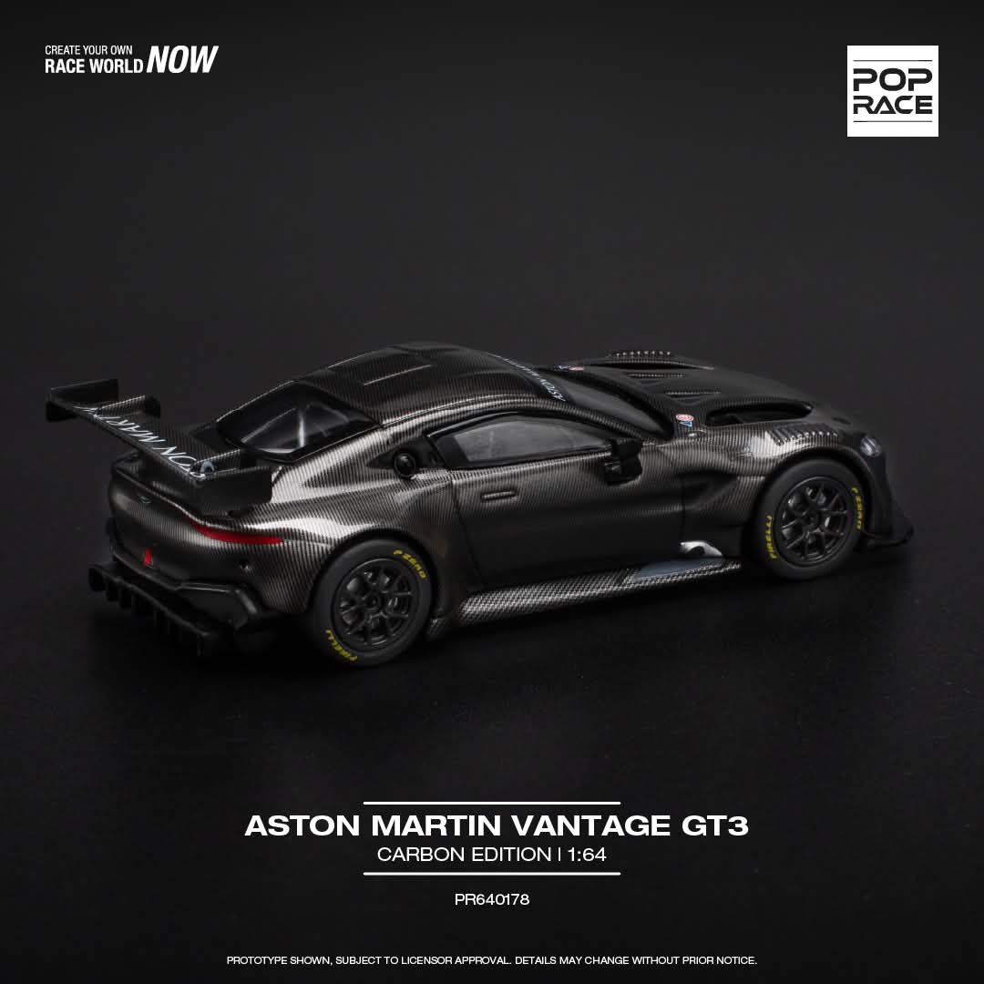 POP RACE 1/64 ASTON MARTIN VANTAGE GT3 - CARBON EDITION PR640178