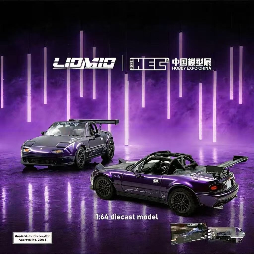 LIOMIO 1/64 MAZDA Roadster Touring Car Midnight Purple 2026 HEC VERSION LI64-Roadster-HEC2026