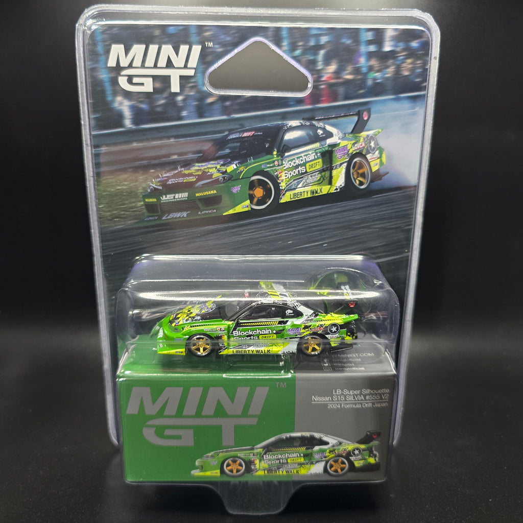 Mini GT 1:64 Nissan LB-Super Silhouette S15 SILVIA #555 V2 2024 – Green – Formula Drift Japan