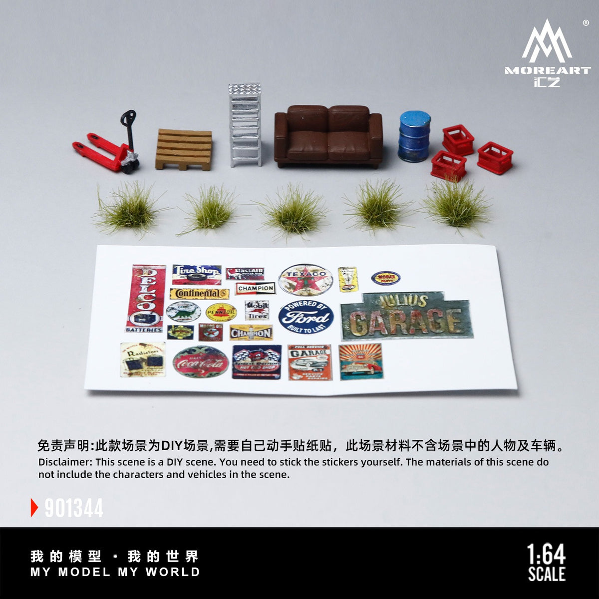 MoreArt 1:64 American Retro DIY Repair Workshop Scene Series Model
