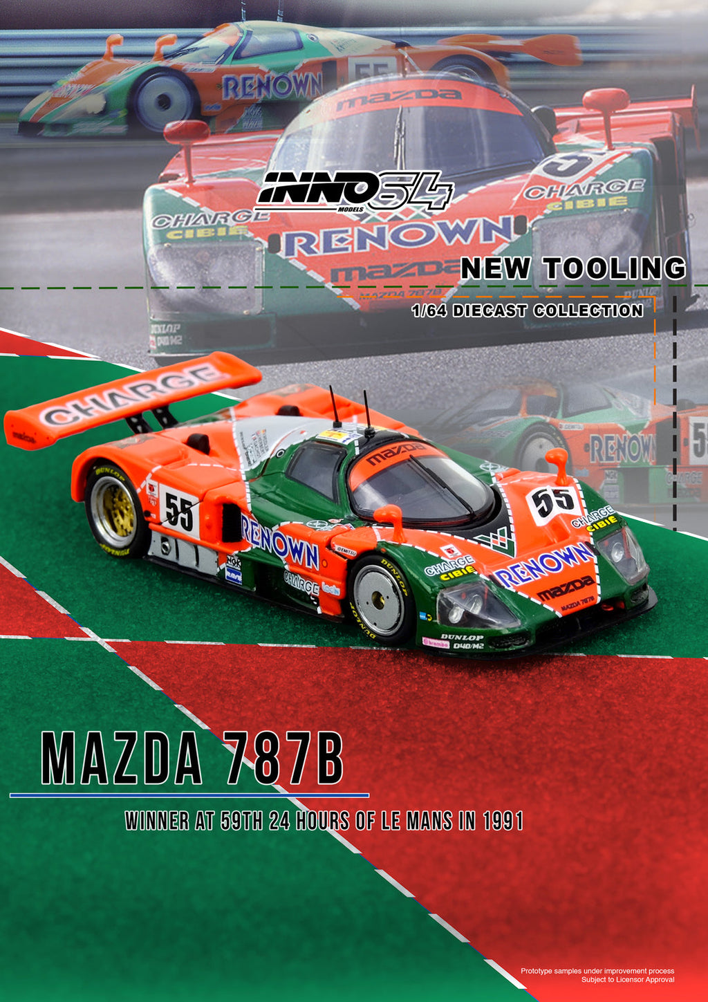 INNO64 1/64 MAZDA 787B Winner At 24 Hours Le Mans 1991 IN64-787B-LM91W