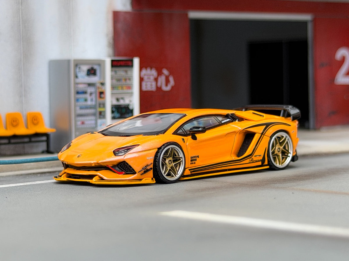 Rotating Wheel 1:64 Alloy Car Model Rowen Aventador S