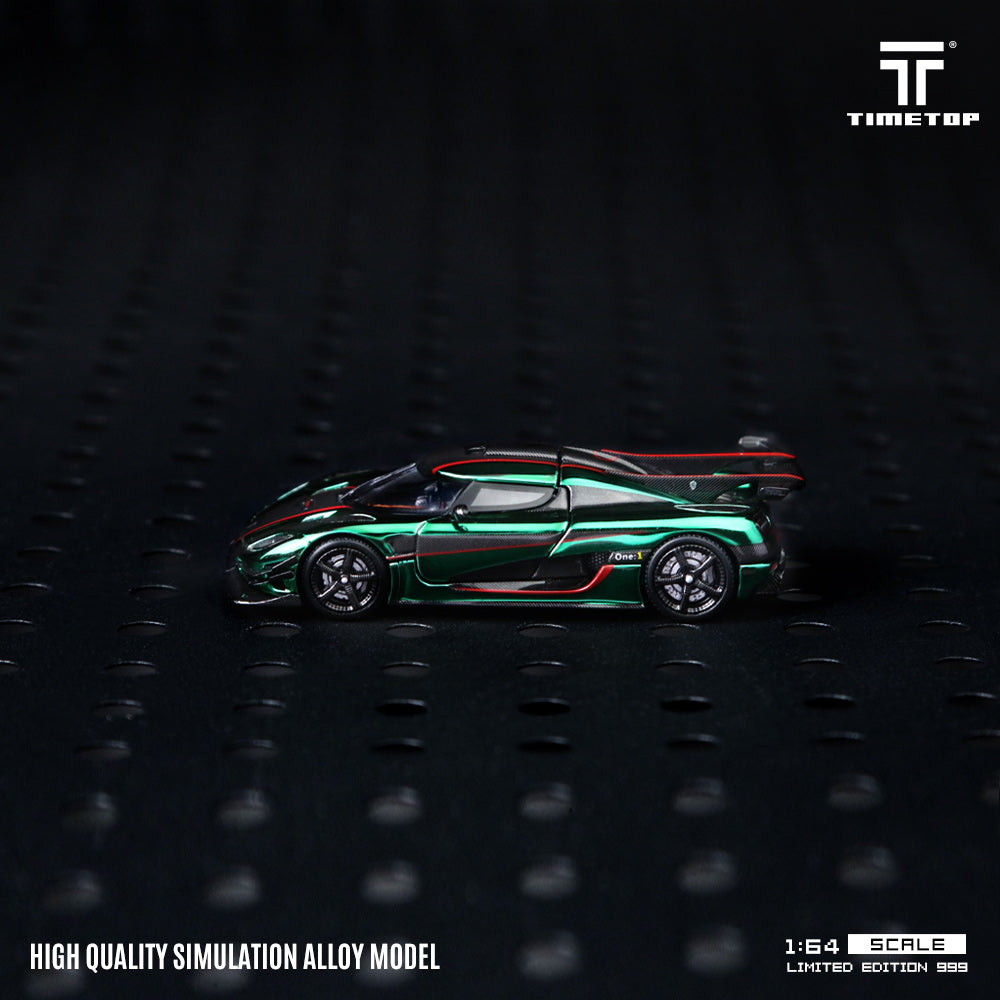 Time Top 1:64 Koenigsegg One:1 Chrome Green