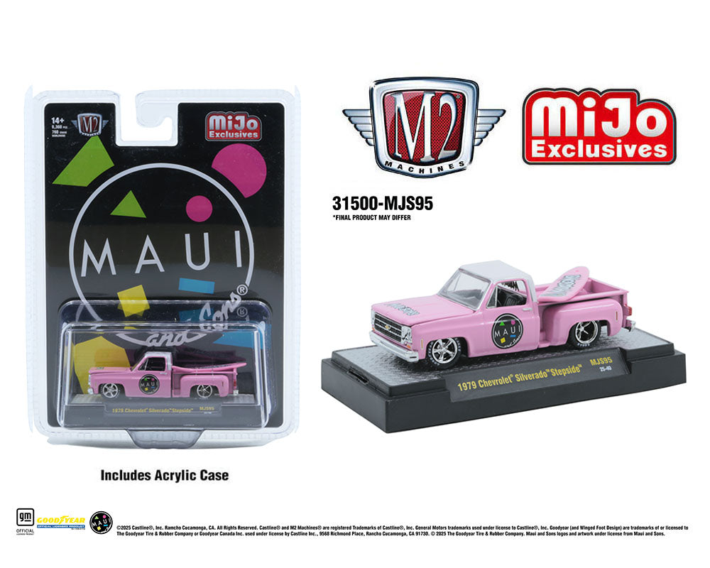 M2 Machines 1:64 1979 Chevrolet Silverado Stepside with Surfboard Maui & Son