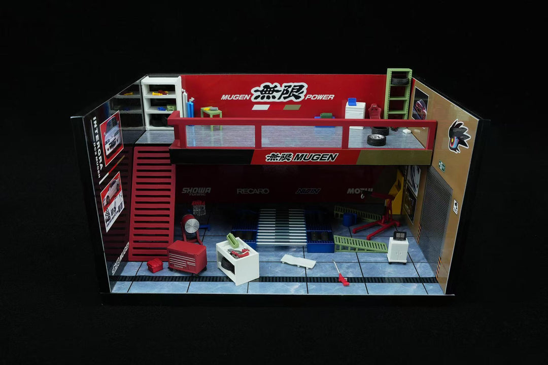 Motorhelix 1/64 Garage Scene Set - MUGEN Theme Garage M90214