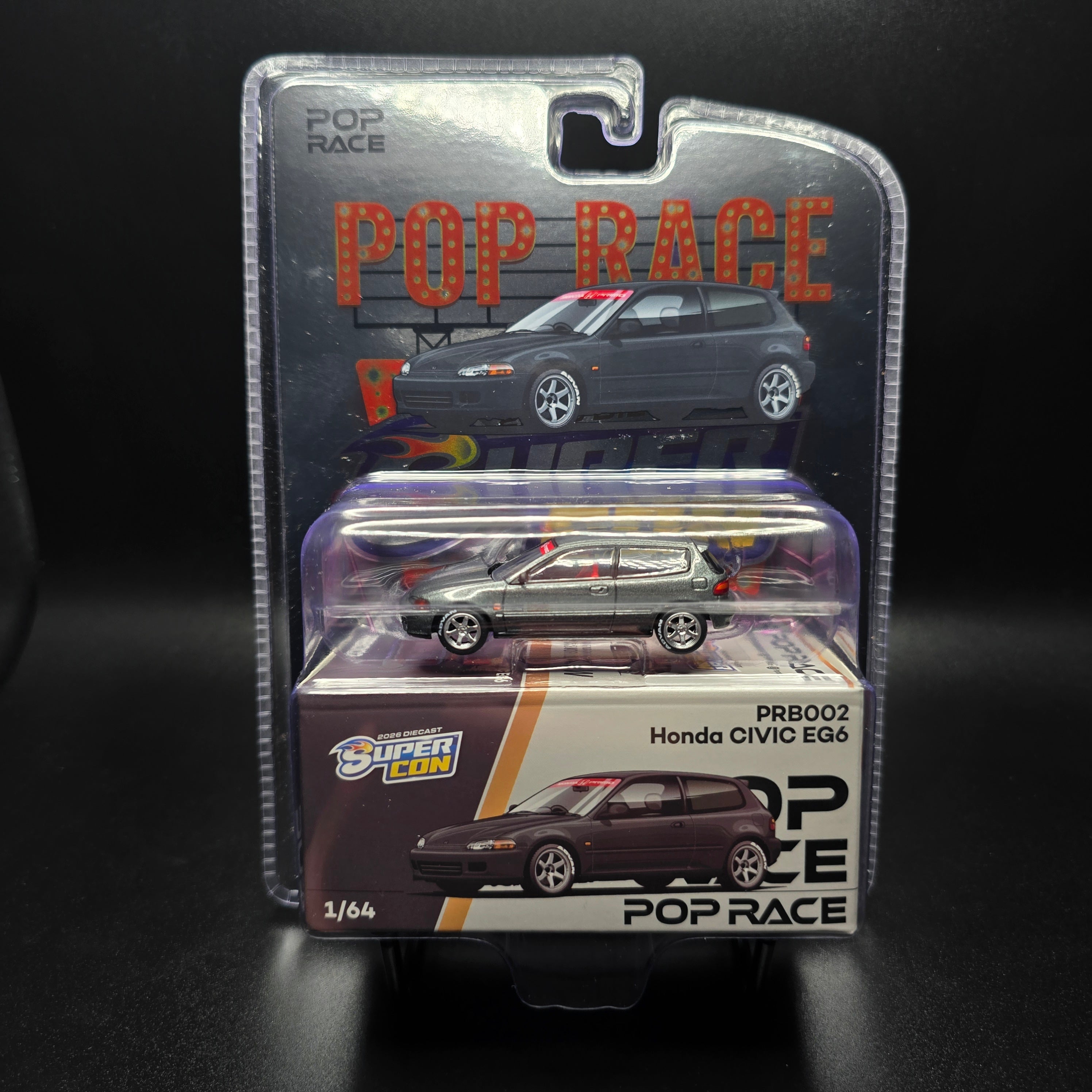 Pop Race 1:64 Diecast Supercon Event Honda Civic EG6 PRB002
