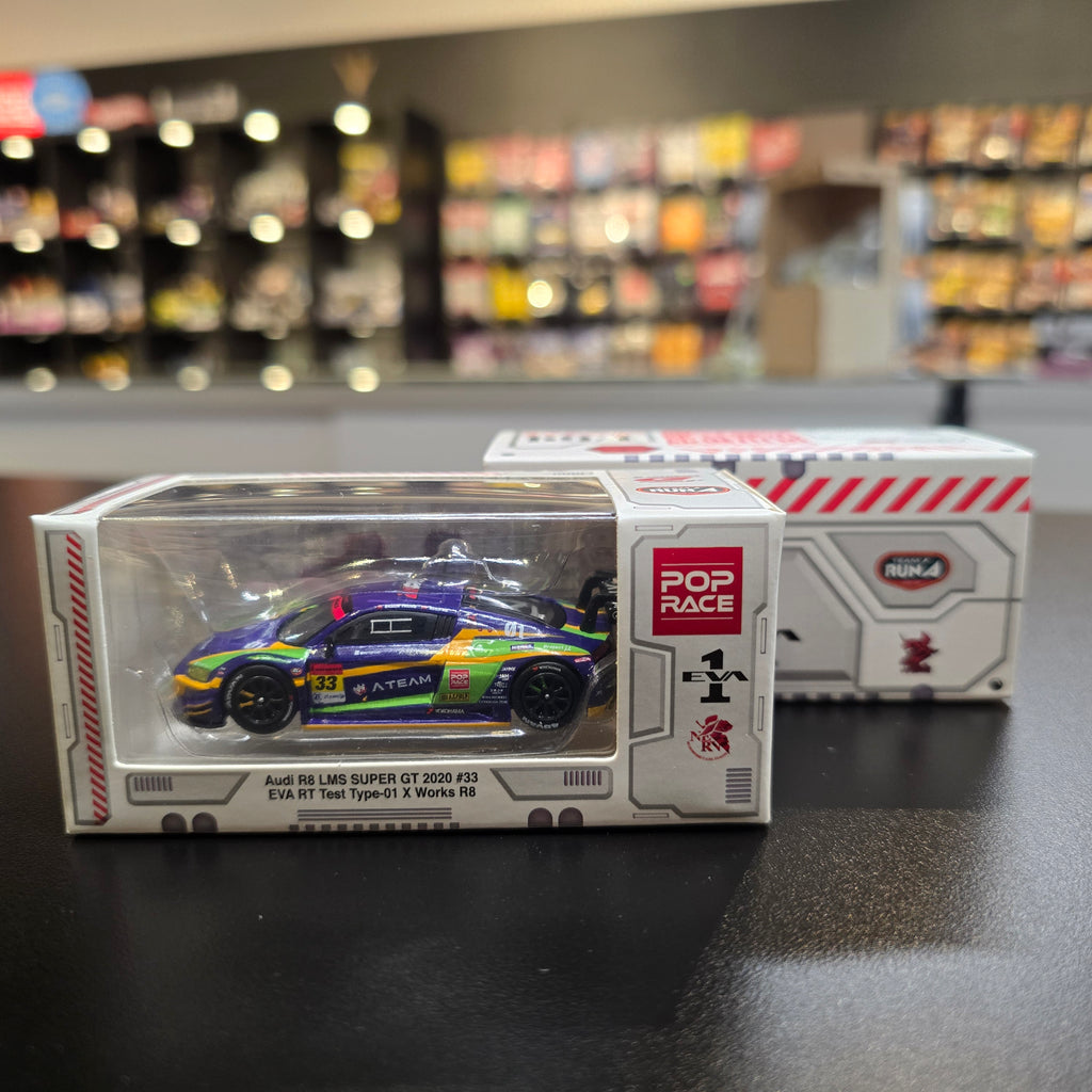 POP RACE 1/64 Super GT 2020 Evangelion Racing Test Unit-01 X works Audi R8 #33 Alex Au / Shaun Thong PR64-R8LMS-EVA01
