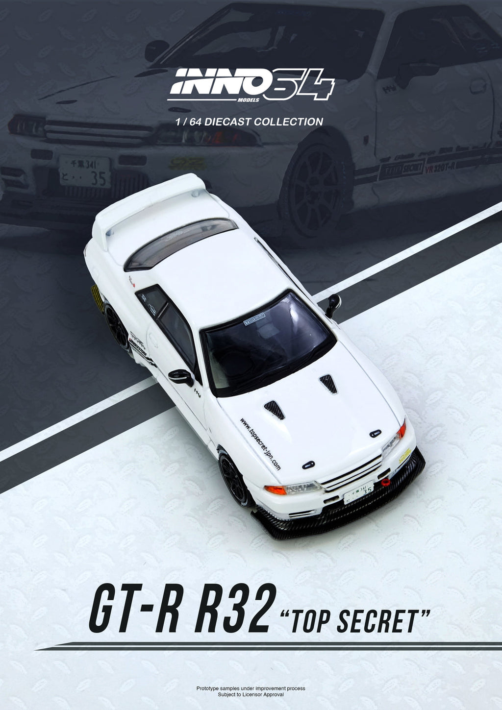INNO64 1/64 TOP SECRET VR32 GT-R White IN64-VR32TS-WHITE
