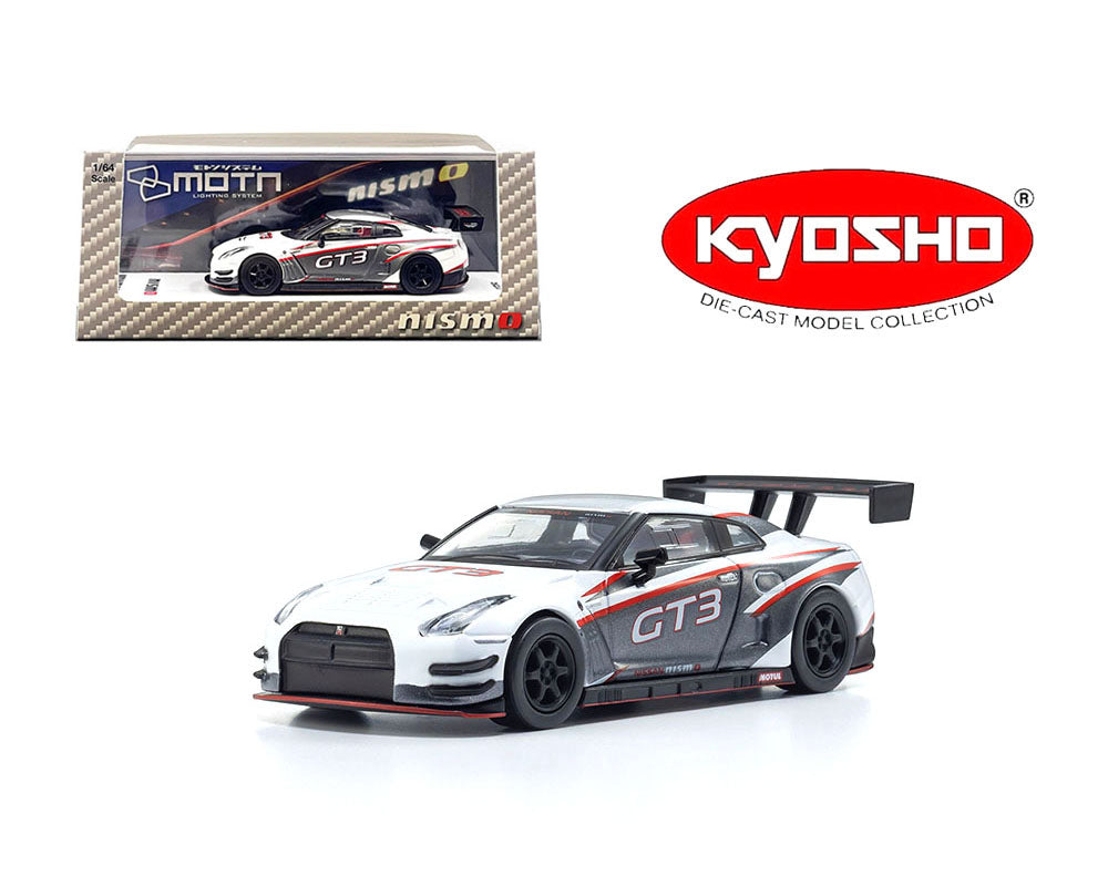 Kyosho 1:64 Nissan GT-R Nismo GT-3 Presentation with MOTN LED Base Compatible – (Power base not included)