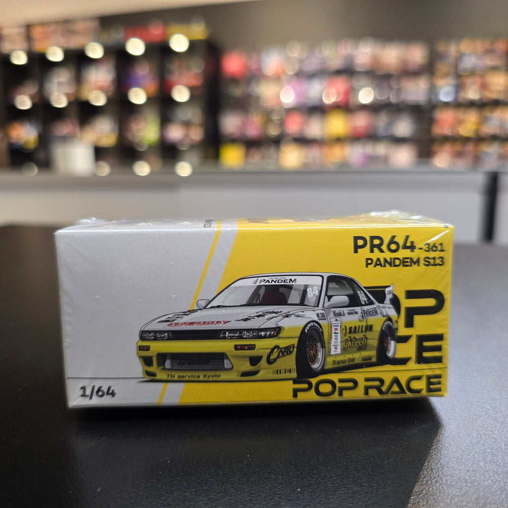 POP RACE 1/64 PANDEM SILVIA S13 2020 D1 LIGHTS YELLOW/WHITE PR640361