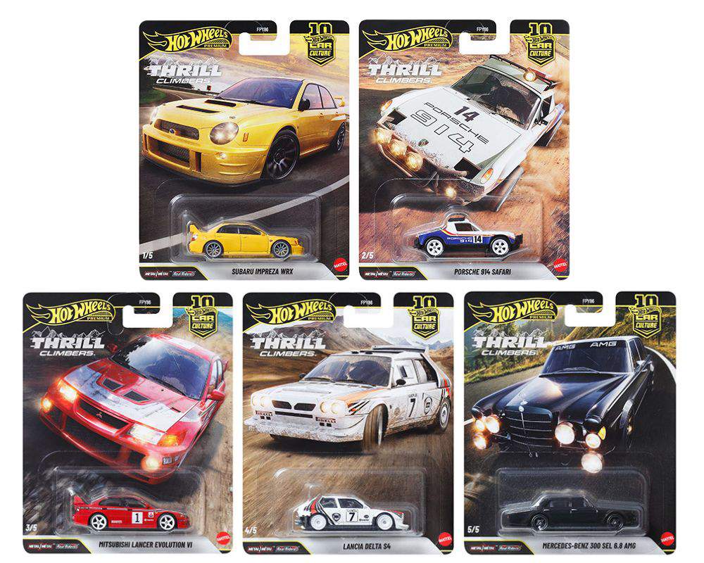 Hot Wheels 1:64 Car Culture Thrill Climbers set of 5