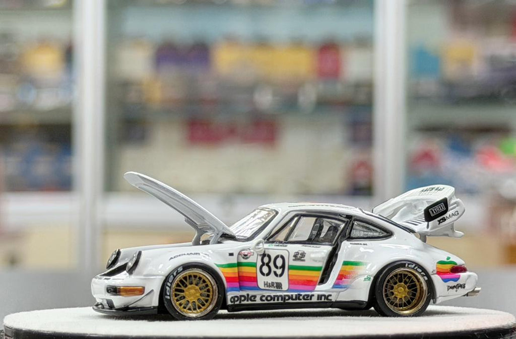 PGM 1:64 Porsche RWB 964 #89 White Apple Luxury Version (Limited Restock)