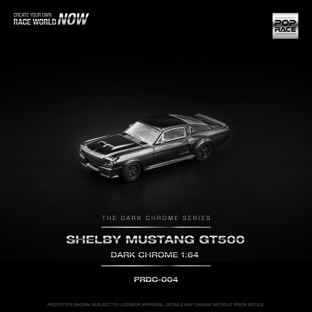 POP RACE 1/64 SHELBY MUSTANG GT500 DARK CHROME PRDC004