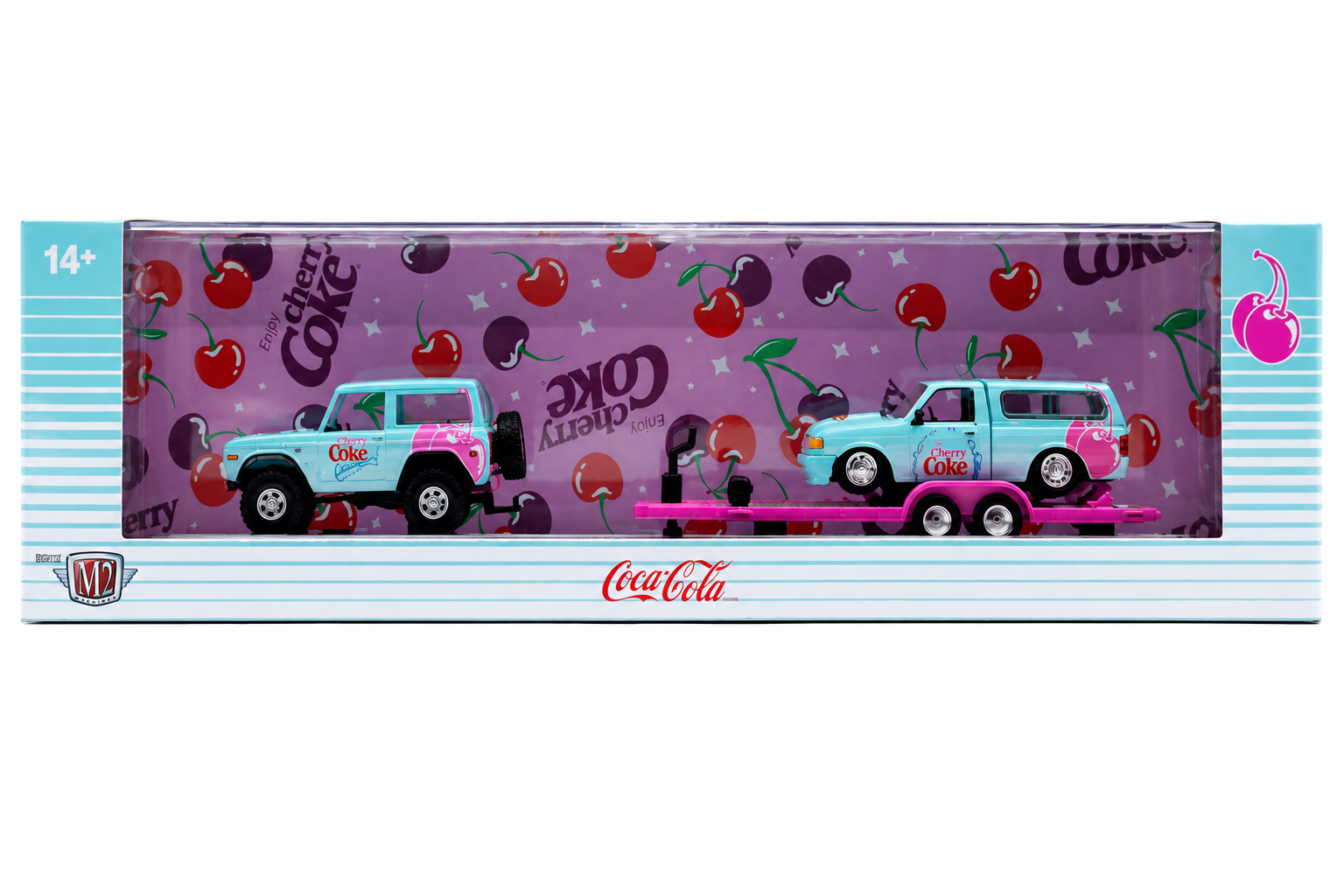 M2 Machines 1976 Ford Bronco & 1995 Ford Ranger XLT S03 Cherry Coke