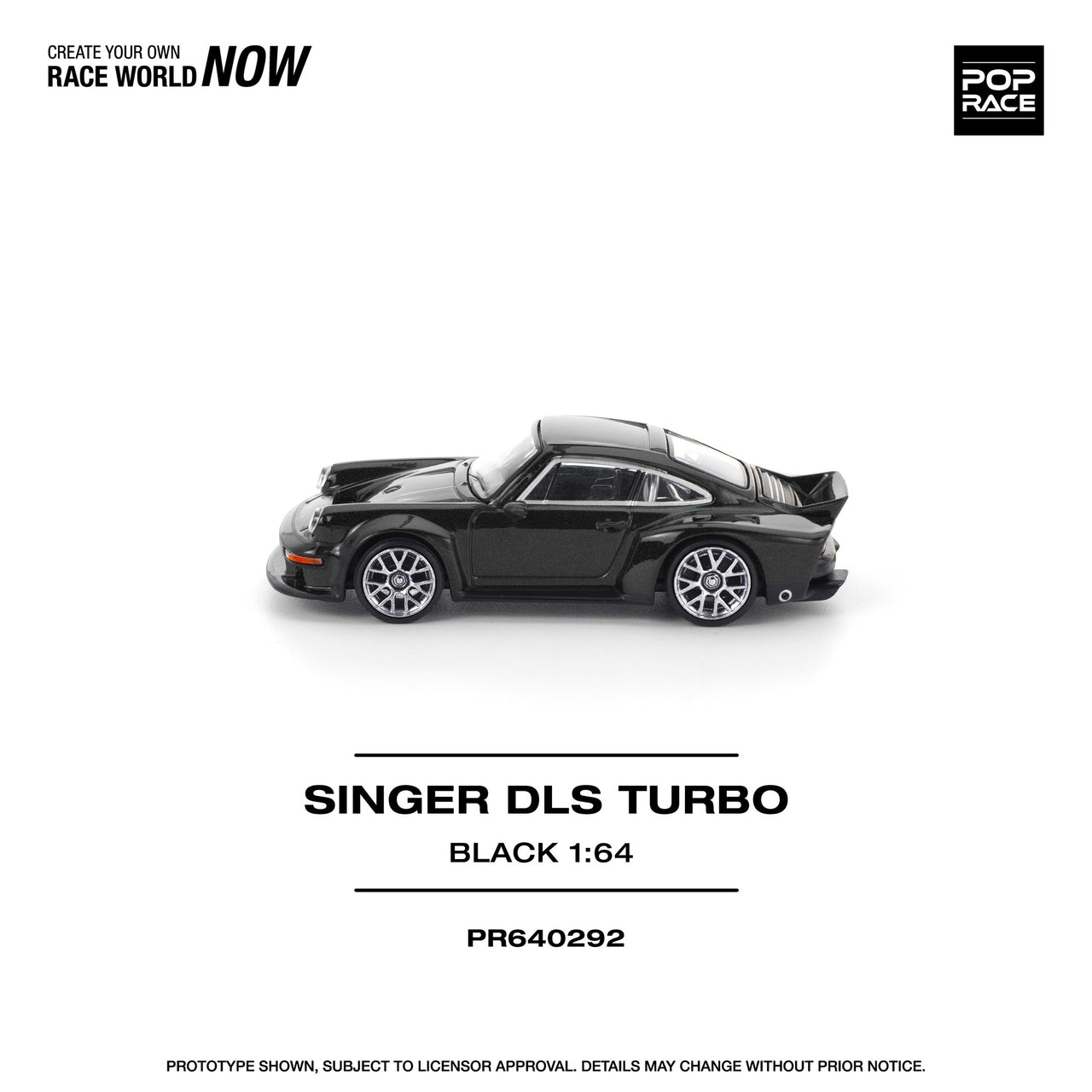 POP RACE 1/64 SINGER DLS TURBO (ROAD) BLACK PR640292
