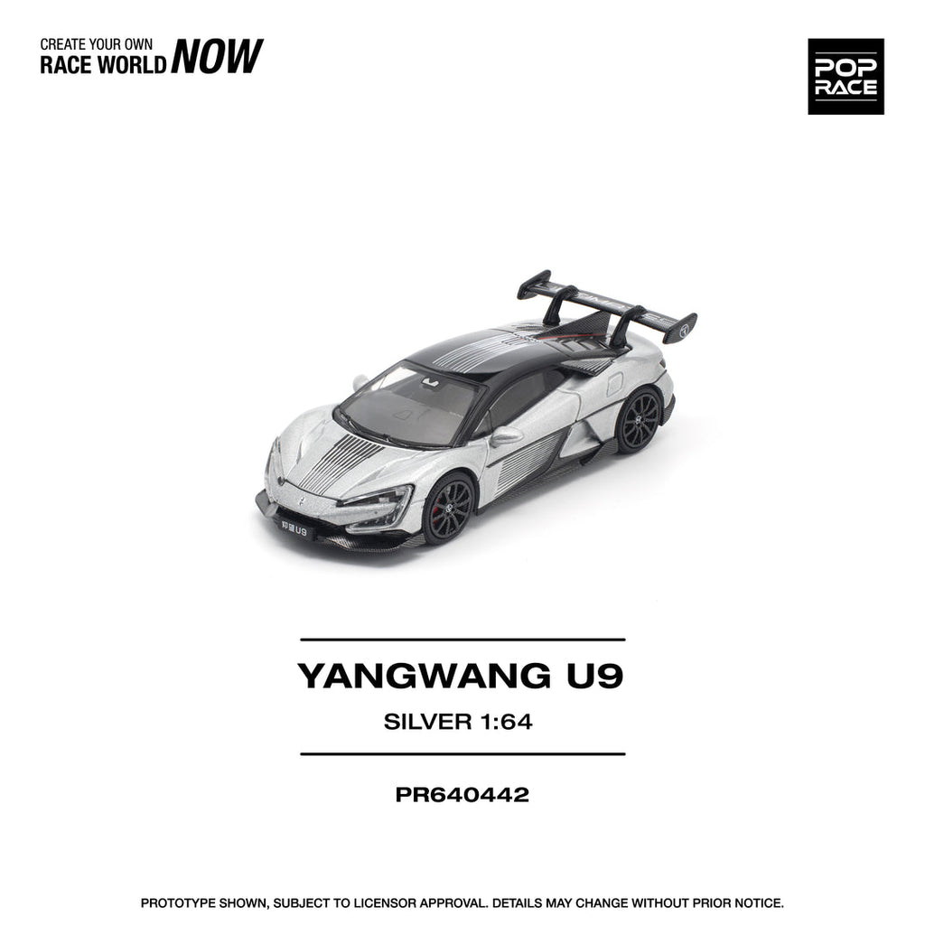 POP RACE 1/64 YANGWANG U9 - SILVER PR640442