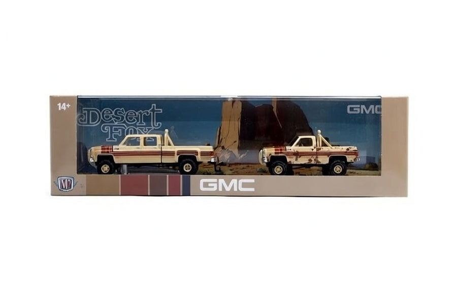 M2 Machines Hauler 1977 GMC Sierra Classic 3500 4X4 & 1977 GMC Sierra Grande 15 “Desert Fox”